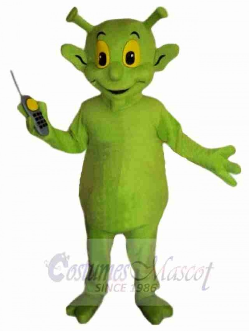 Cute Green Alien Mascot Costume 