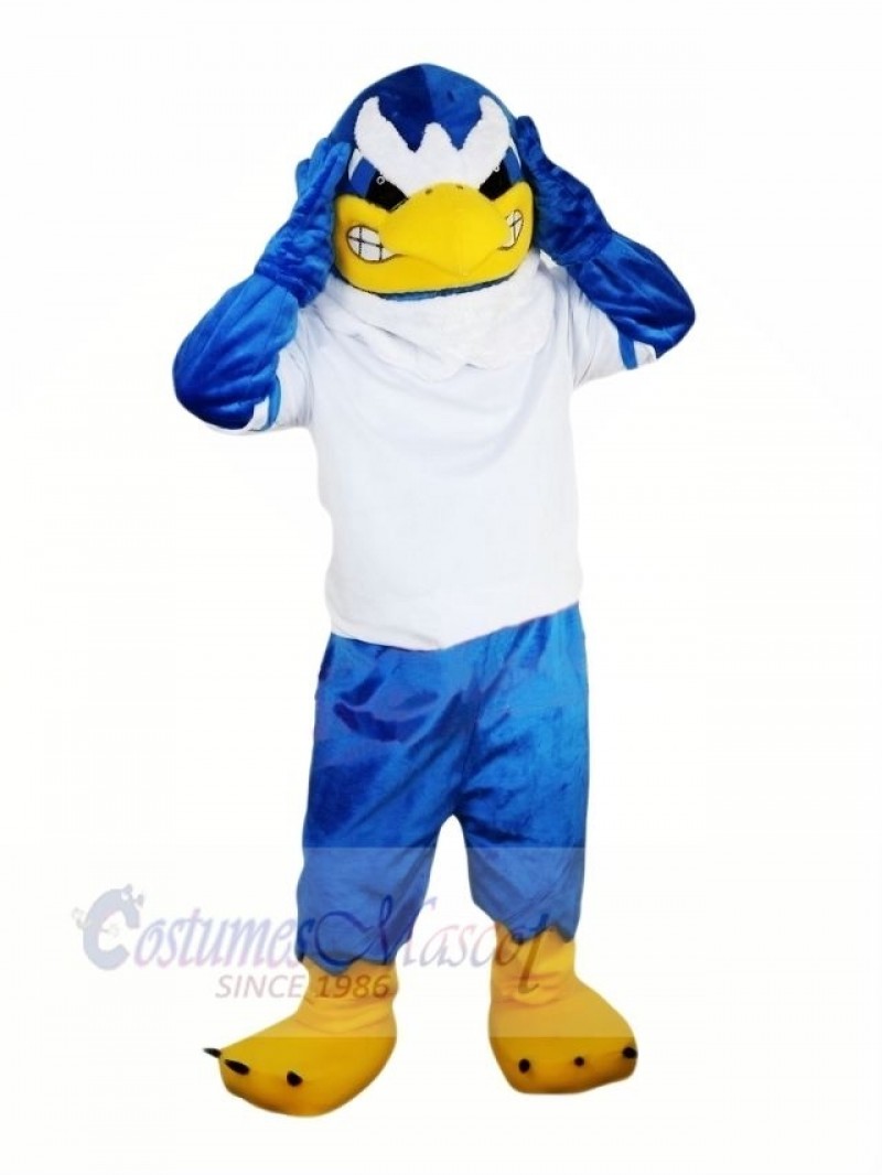 Blue Falcon with White T-shirt Mascot Costumes Animal