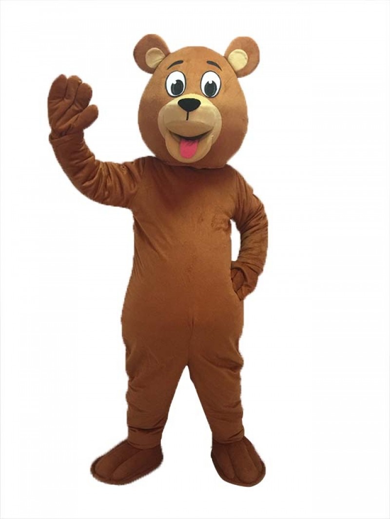 High Quality Adult Lucky Brown Bear Mascot Costume