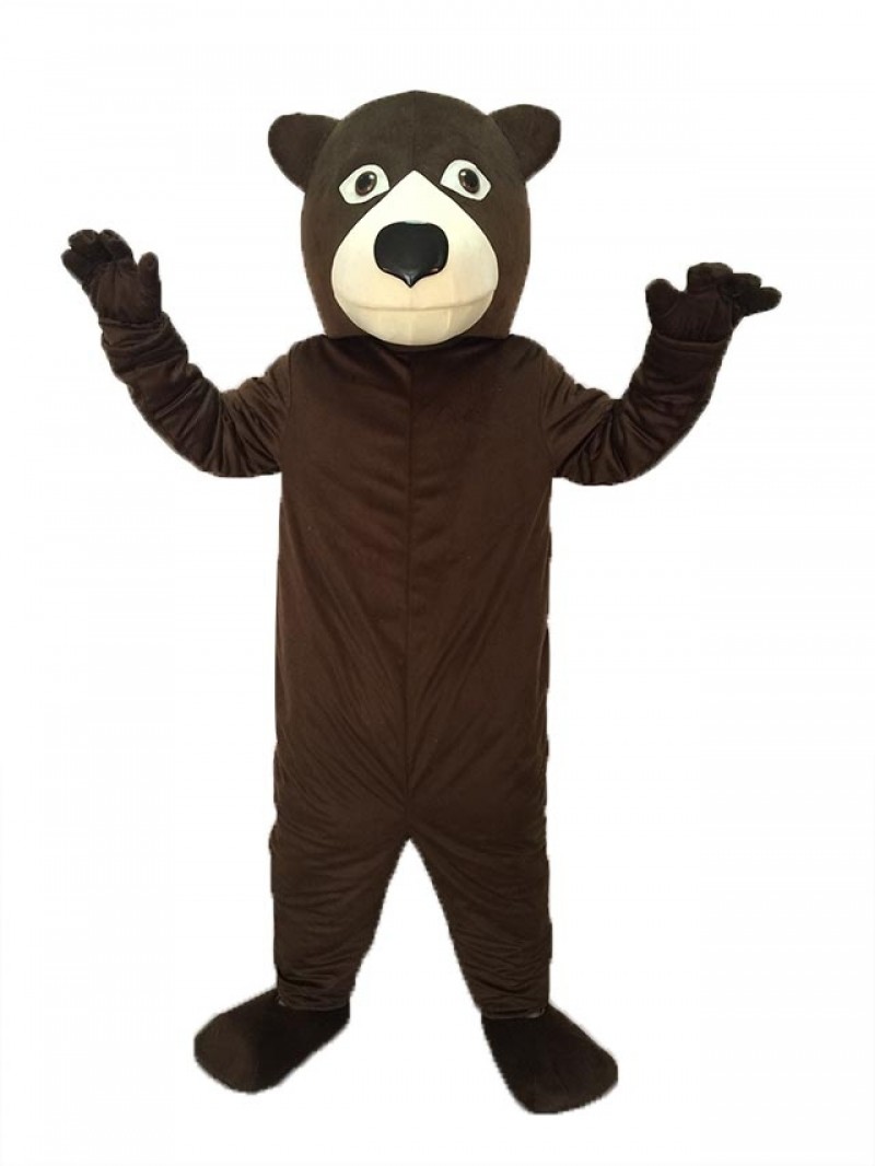 High Quality Realistic New Friendly Fat Brown Bear Mascot Costume