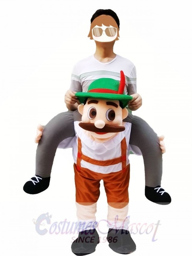 Piggy Back Shoulder Bavarian Oktoberfest Beer Guy Carry Me Ride Mascot Costume