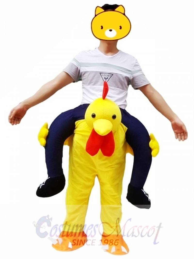 Carry Me Yellow Chicken Chick Piggy Back Mascot Costume