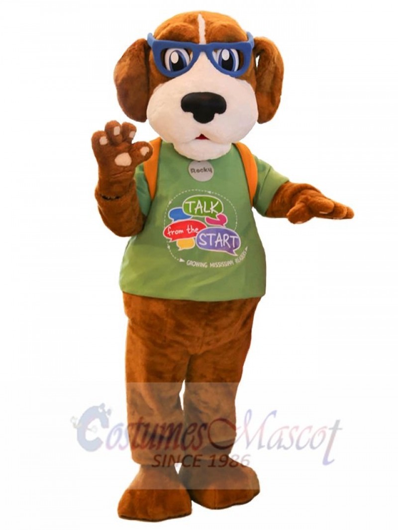 Rocky Reader Dog mascot costume