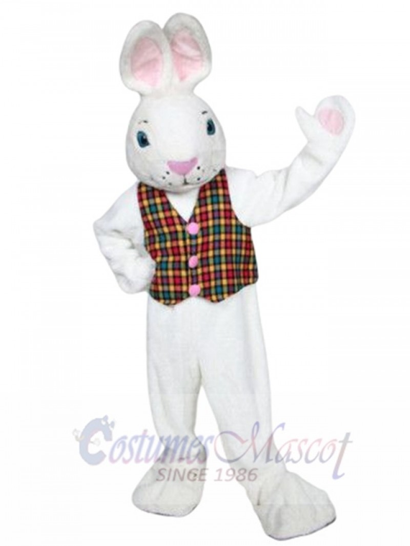 Mr. White Bunny mascot costume