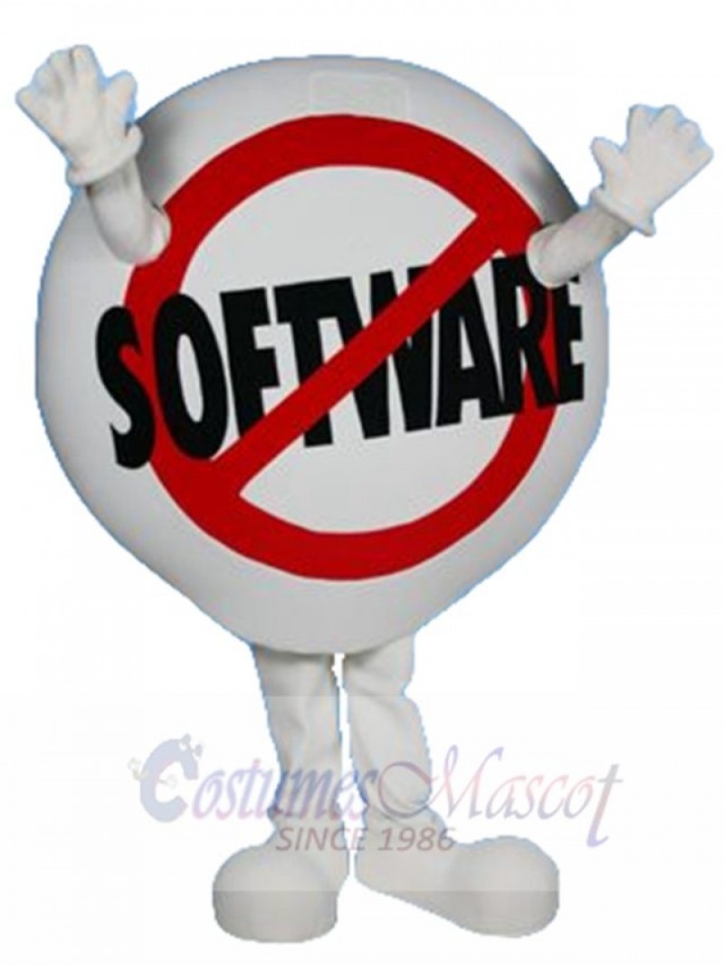 No Software Sign mascot costume