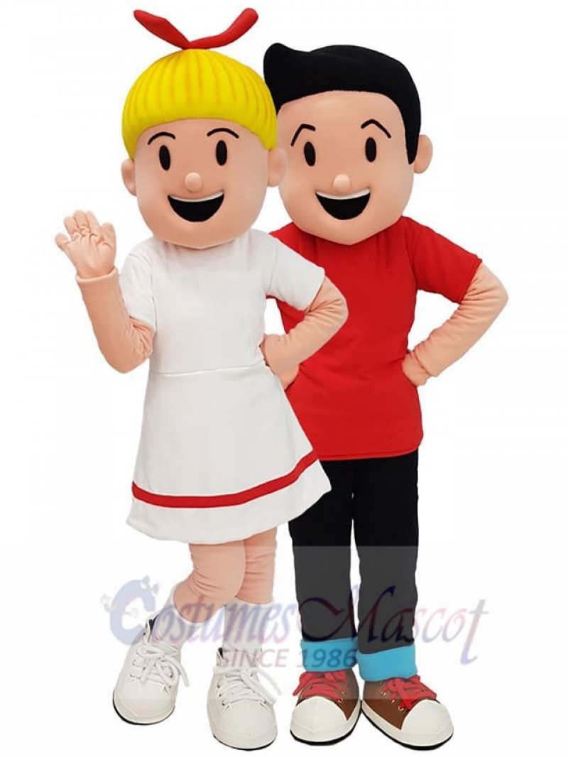 Boy and Girl mascot costume