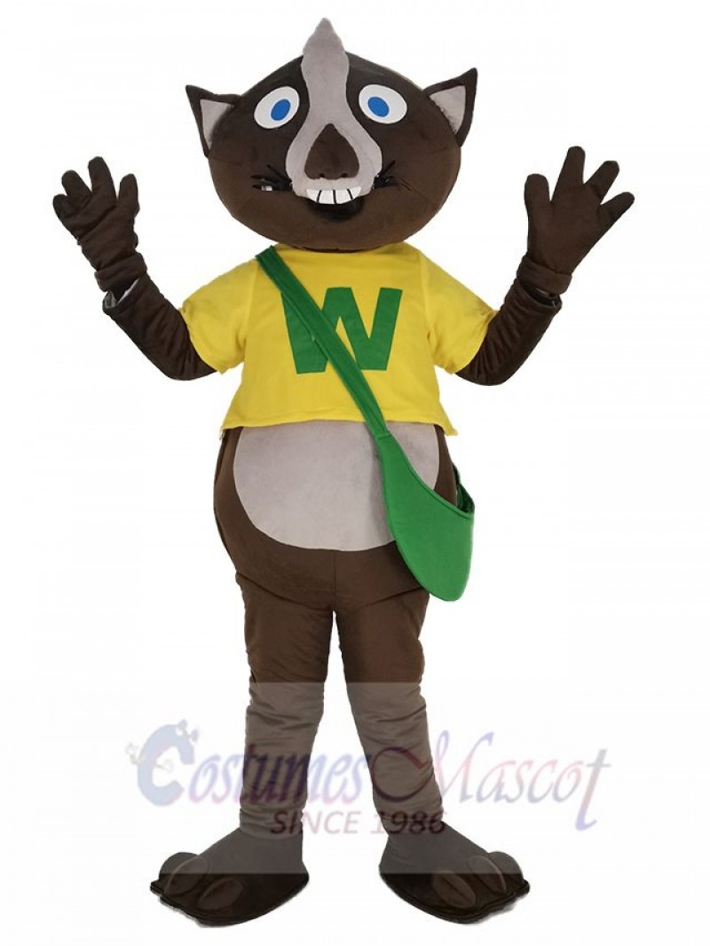 Wombat in Yellow T-shirt Mascot Costume