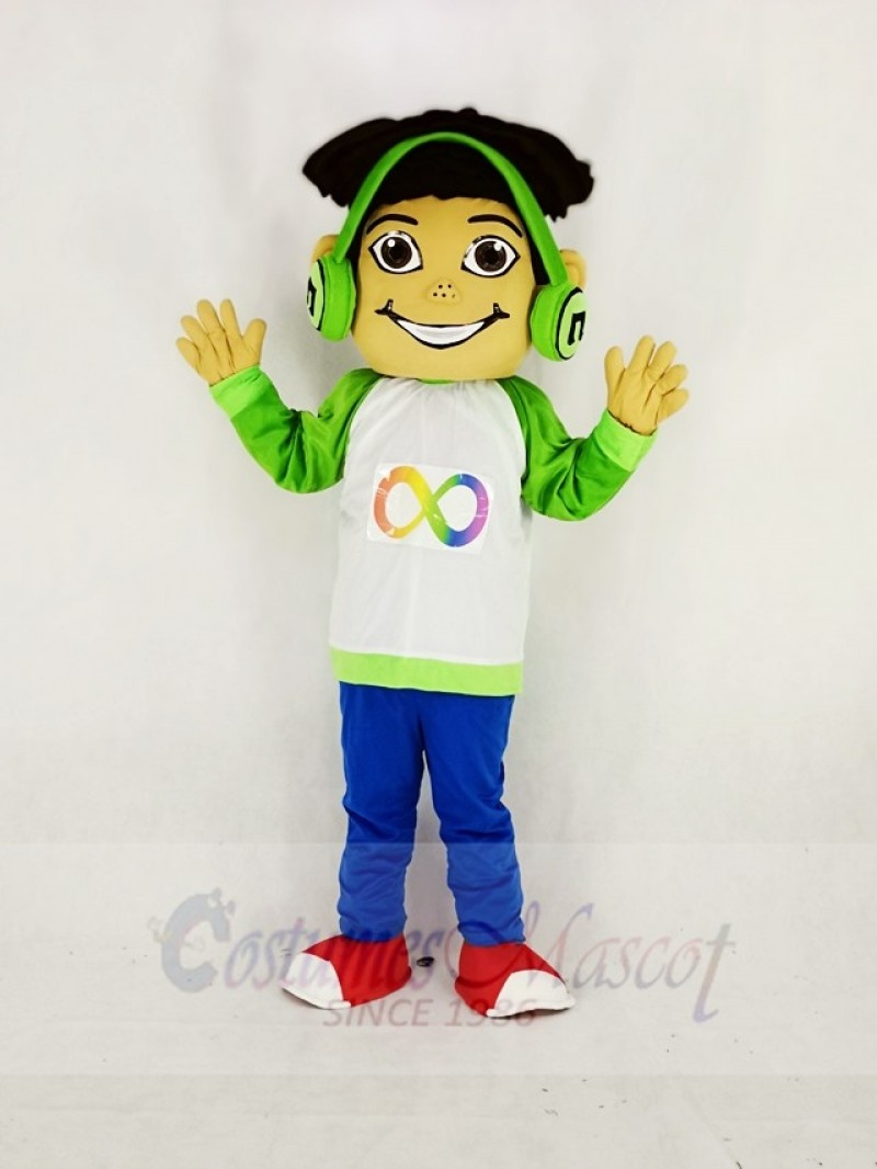 Musical Freckles Boy Mascot Costume Cartoon