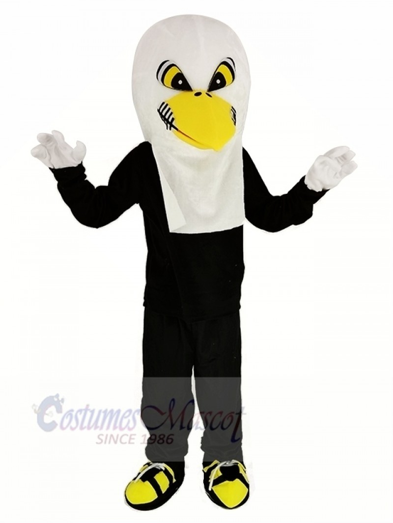 White Eagle with Black Coat Mascot Costume Adult