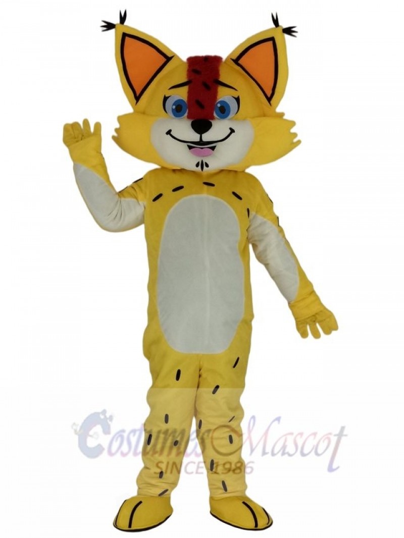 Cute Yellow Leopard Mascot Costume College