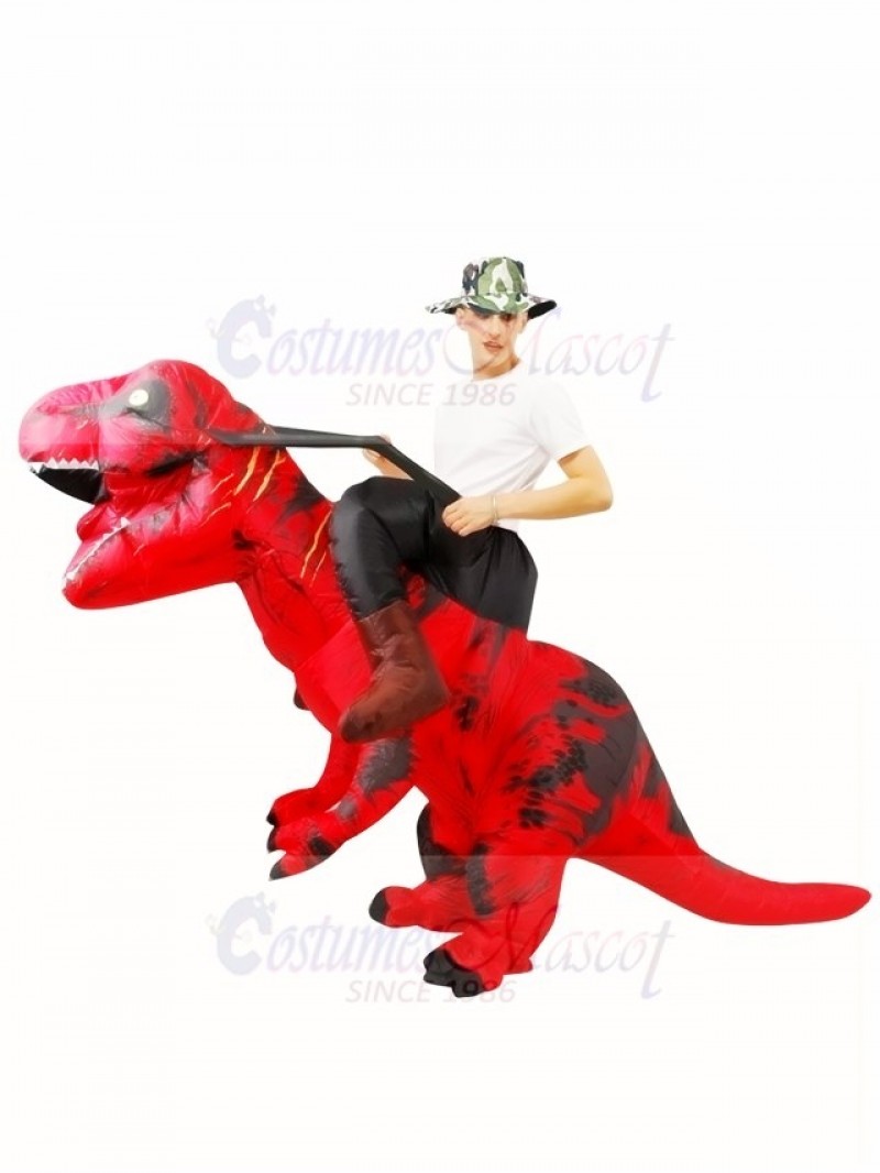 Red Tyrannosaurus T-Rex Inflatable Carry Me Ride On Costume