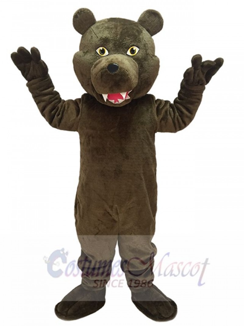 Plush Brown Grizzly Bear Mascot Costume