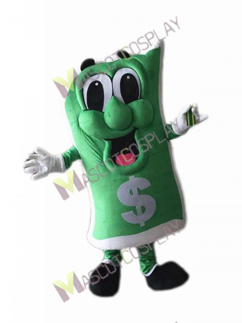 High Quality Adult Green Dollar Bill Mascot Costume