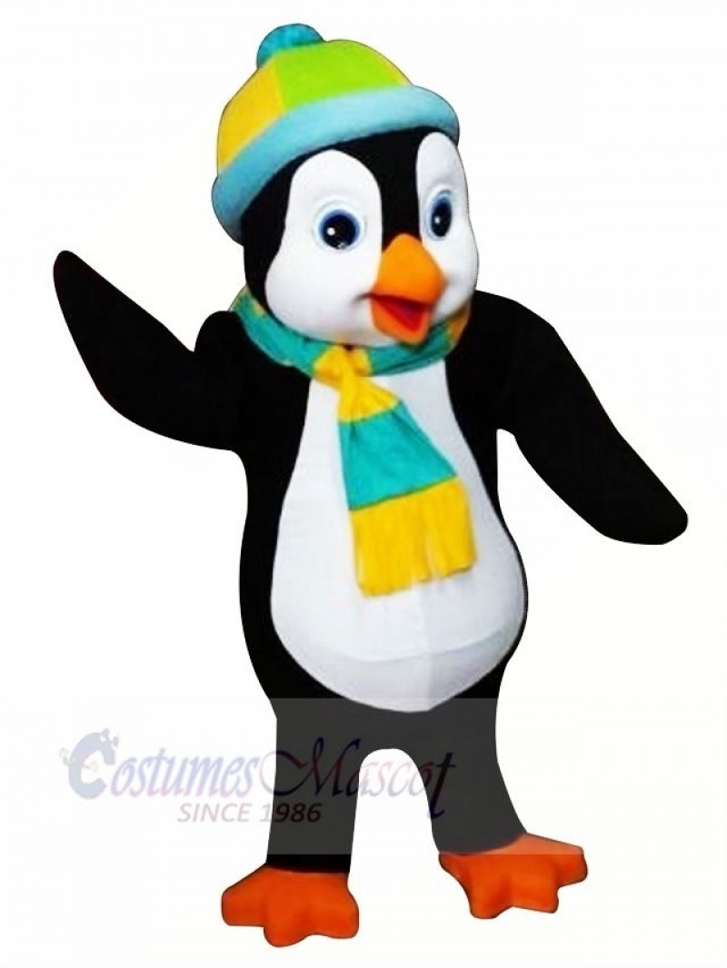 Penguin with Colorful Hat Mascot Costumes Cartoon