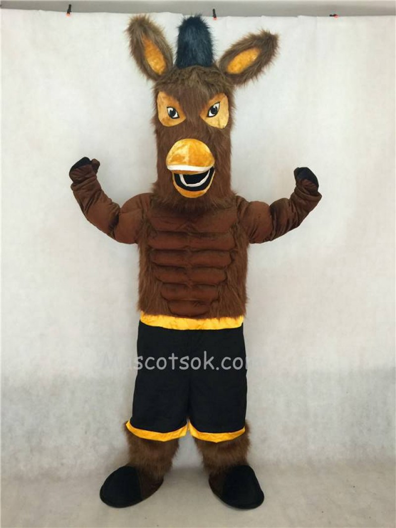 Hot Sale Adorable Realistic New Black Jack Brown Mule Mascot Character Costume Fancy Dress Outfit