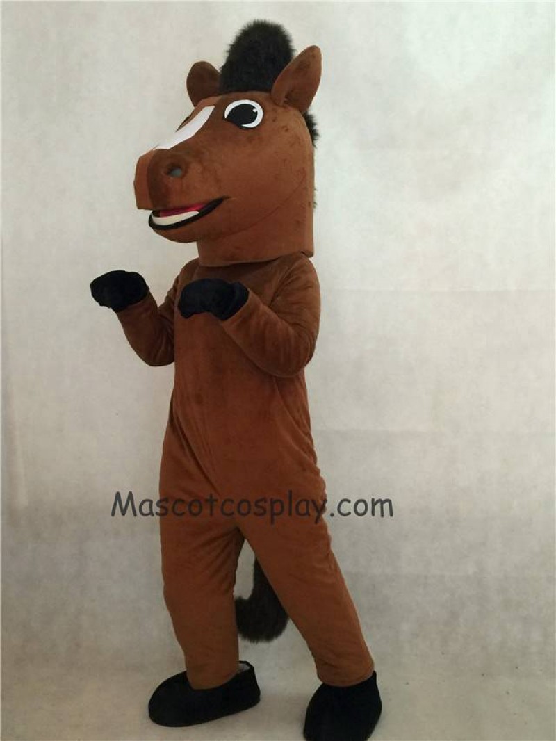 Hot Sale Adorable Realistic New Brown Friendly Horse Mascot Costume