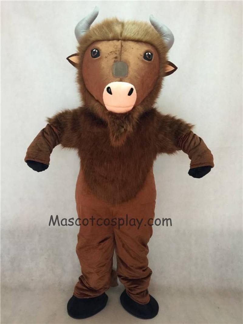 Hot Sale Adorable Realistic New Brown Buffalo Mascot Costume