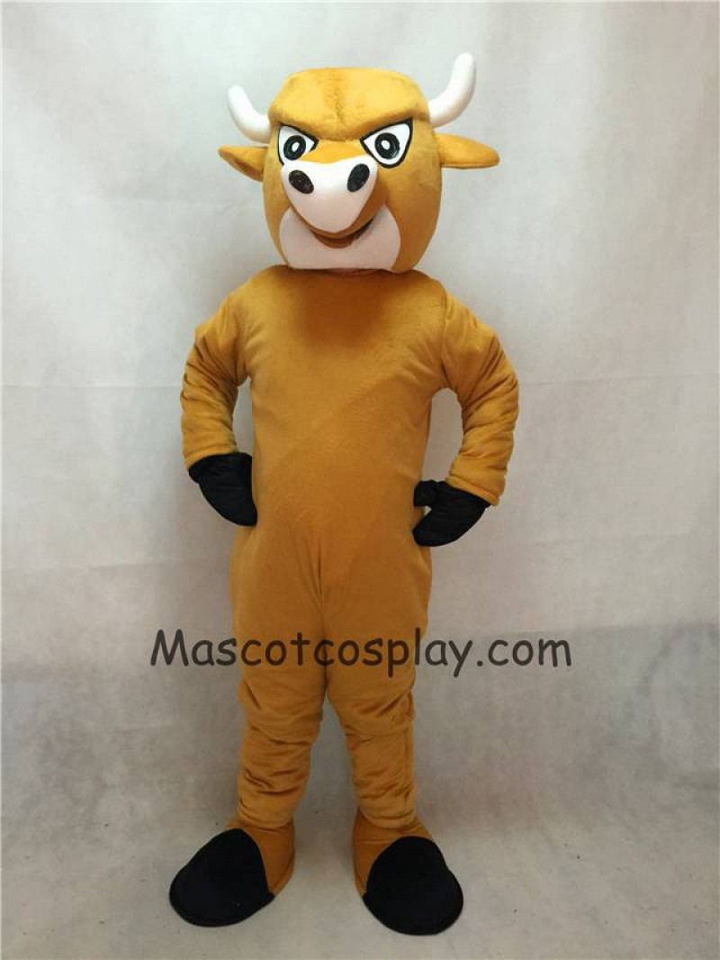 Hot Sale Adorable Realistic New Light Brown Cartoon Bull Mascot Costume