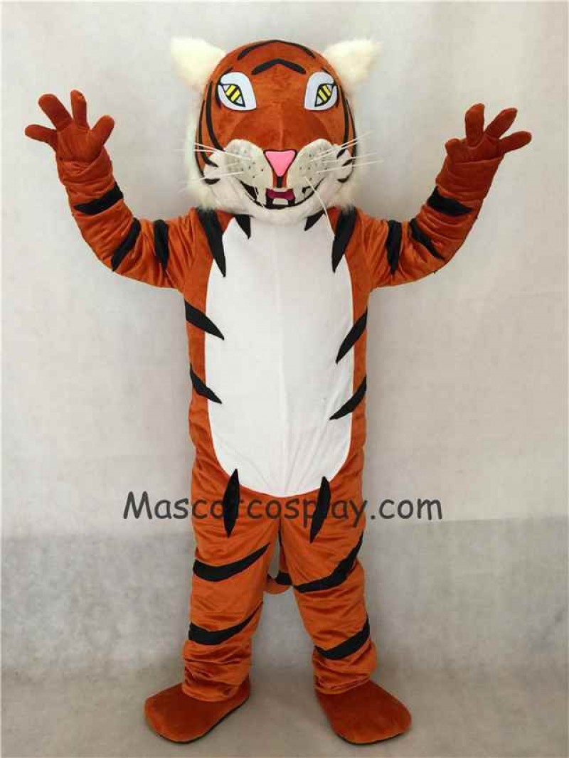 Hot Sale Adorable Realistic New White Belly Bengal Tiger Mascot Costume