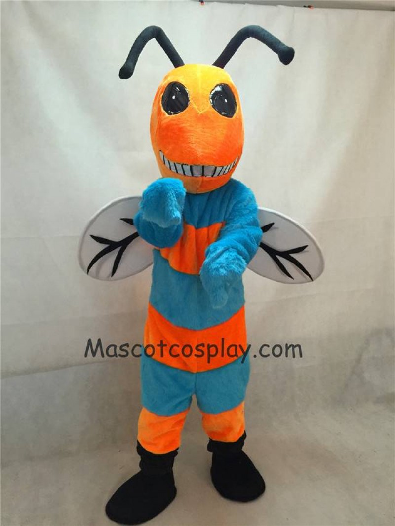 Hot Sale Adorable Realistic New Orange and Blue Bee Mascot Costume