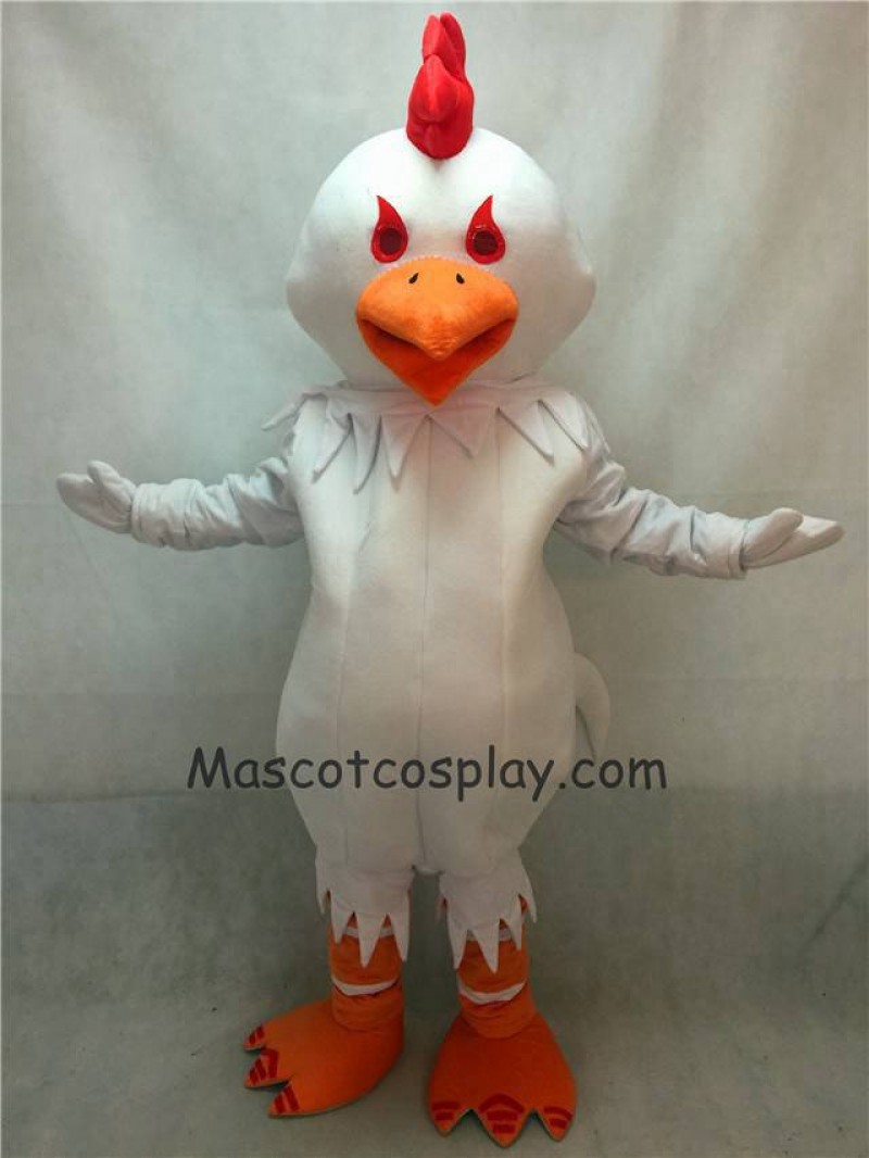 Hot Sale Adorable Realistic New Big White Chanticleer Cock Rooster Mascot Costume