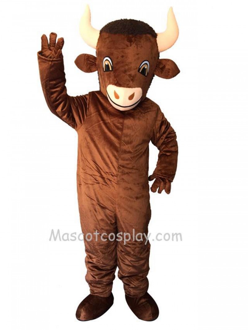 New Cute Brown Bison Mascot Costume