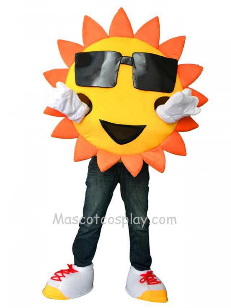 Mr Sunshine with Glasses Mascot Costume