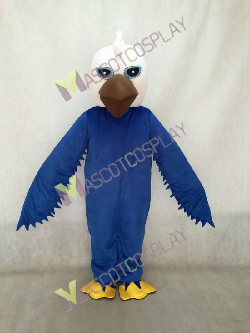 White Head Blue Body and Eyes Eagle Mascot Costume