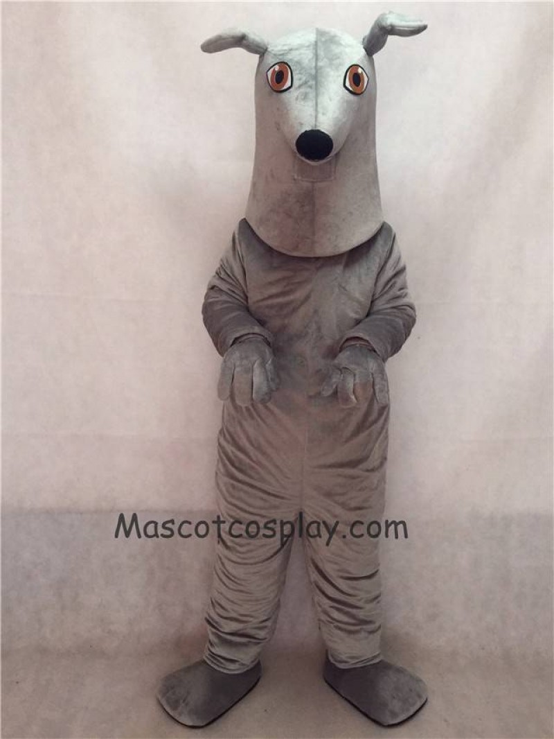 Hot Sale Adorable Realistic New Popular Professional Light Grey Greyhound Dog Mascot Costume
