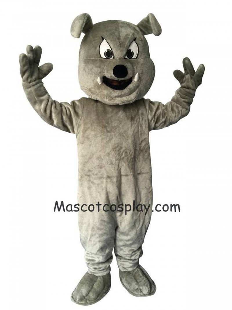 Cute Gray Buster Bulldog Dog Mascot Costume