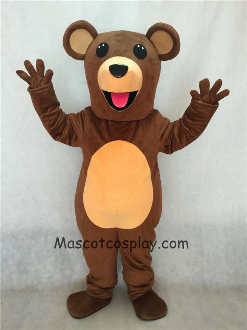 Hot Sale Adorable Realistic New Popular Professional Teddy Bear Mascot Costume with Pink Tongue