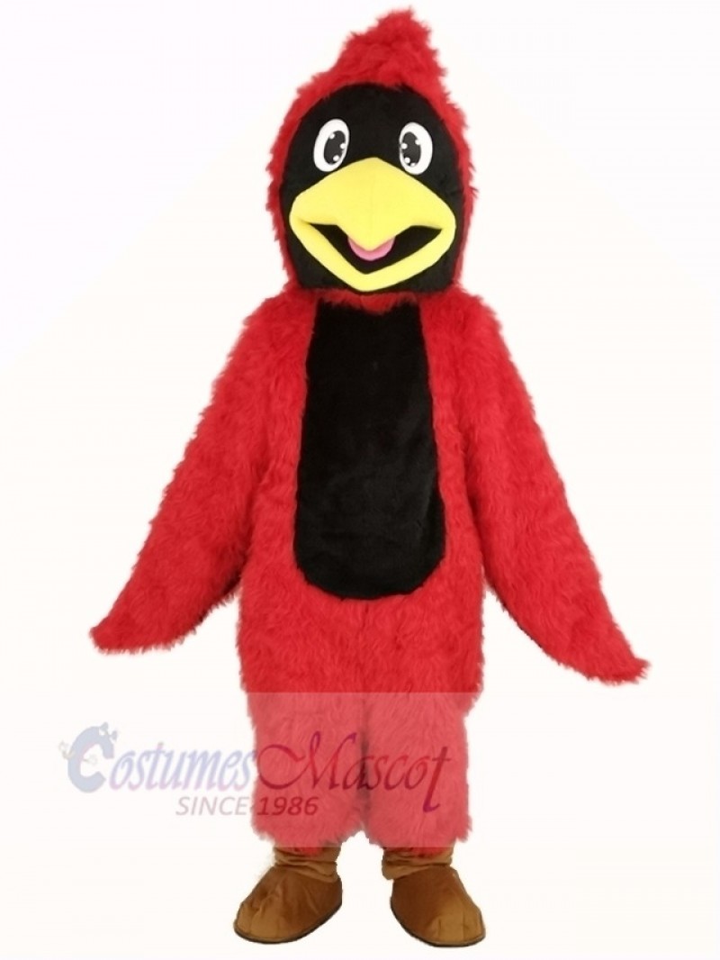 Long Hair Red Cardinal Mascot Costume Animal