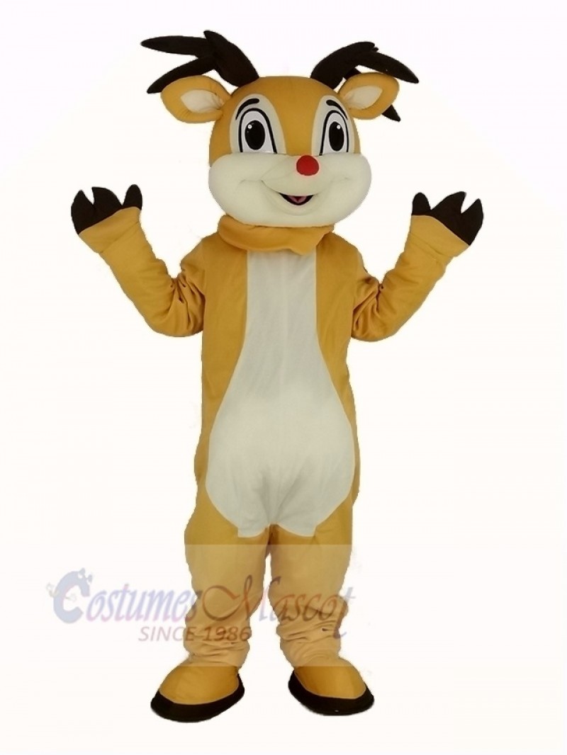 Cute Red Nose Rudolph Reindeer Mascot Costume Animal