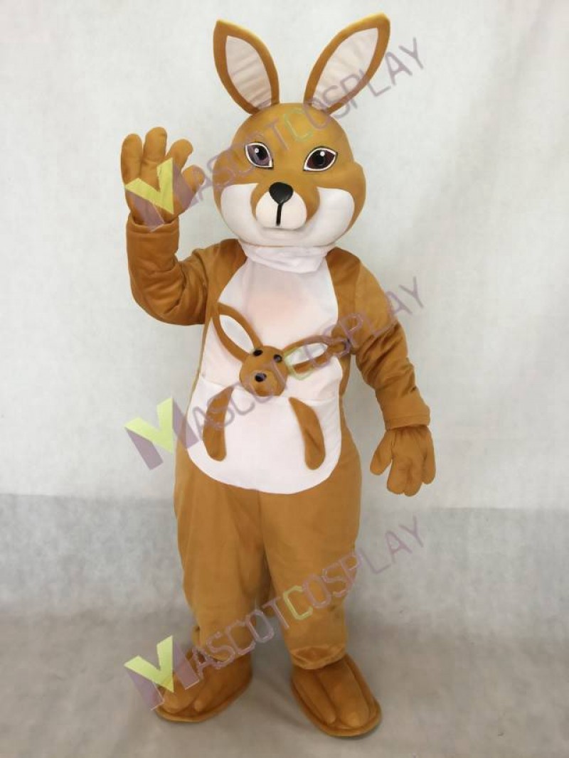 Tan Kangaroo with Joey Mascot Costume