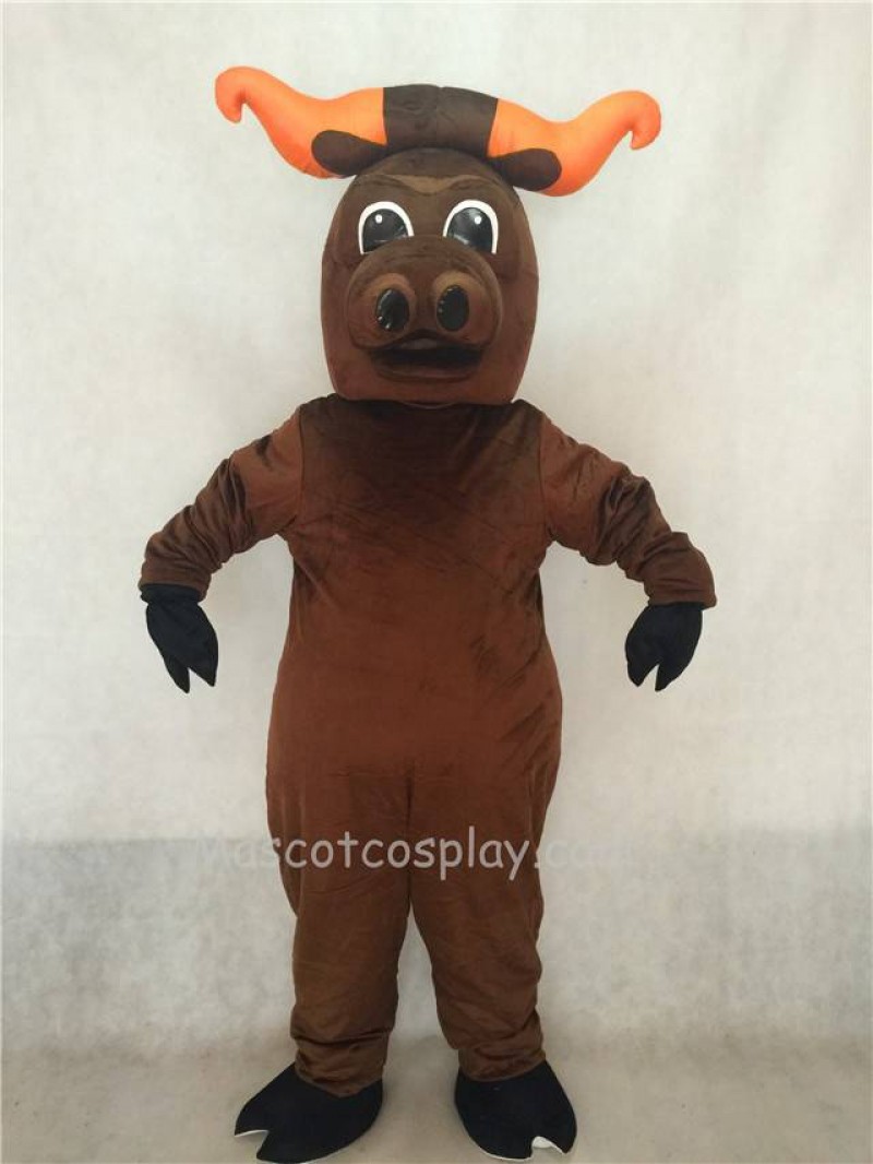 Hot Sale Adorable Realistic New Popular Professional Brown Longhorn Ox Cattle Mascot Costume