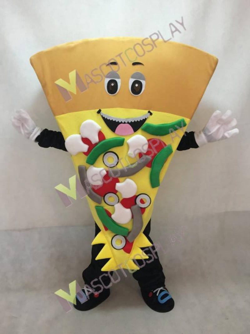 Cute Brown Cheese Pizza Mascot Costume