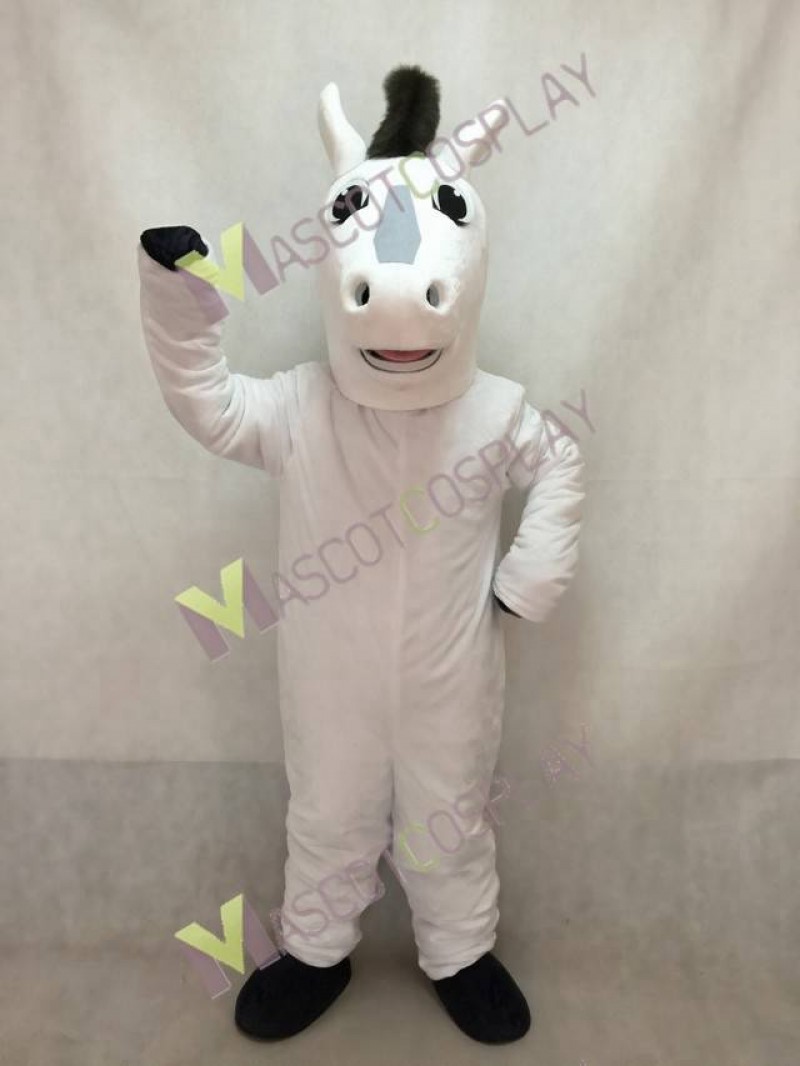 White Friendly Horse Mascot Costume