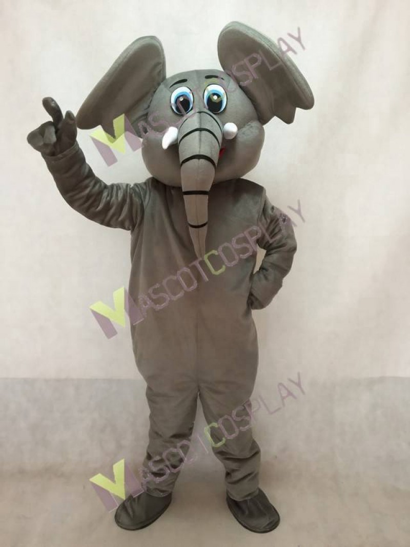 Cute Little Dark Grey Elephant Mascot Costume