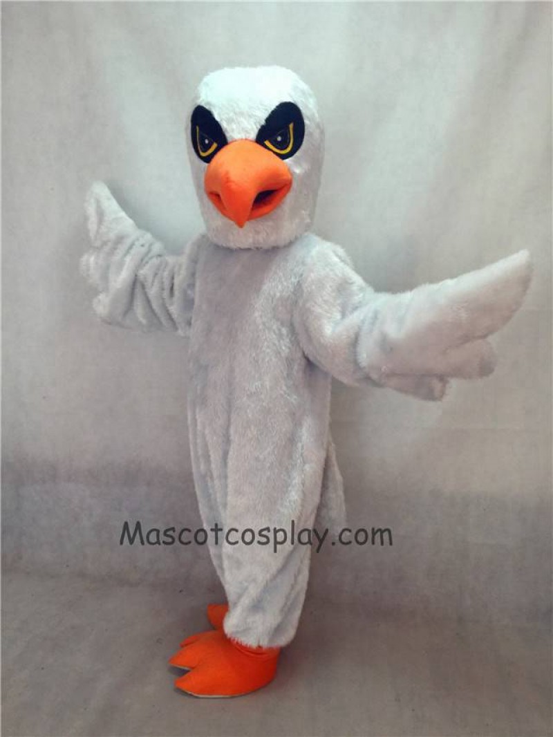 Hot Sale Adorable Realistic New Popular Professional White Hawk Mascot Costume with Yellow Eyes