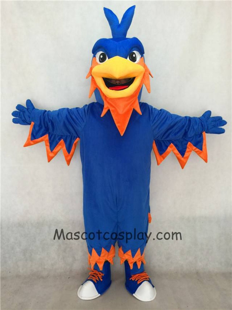 Customize Order Blue Phoenix Mascot with Pointy head, Wings, Tail and Tennis Shoes