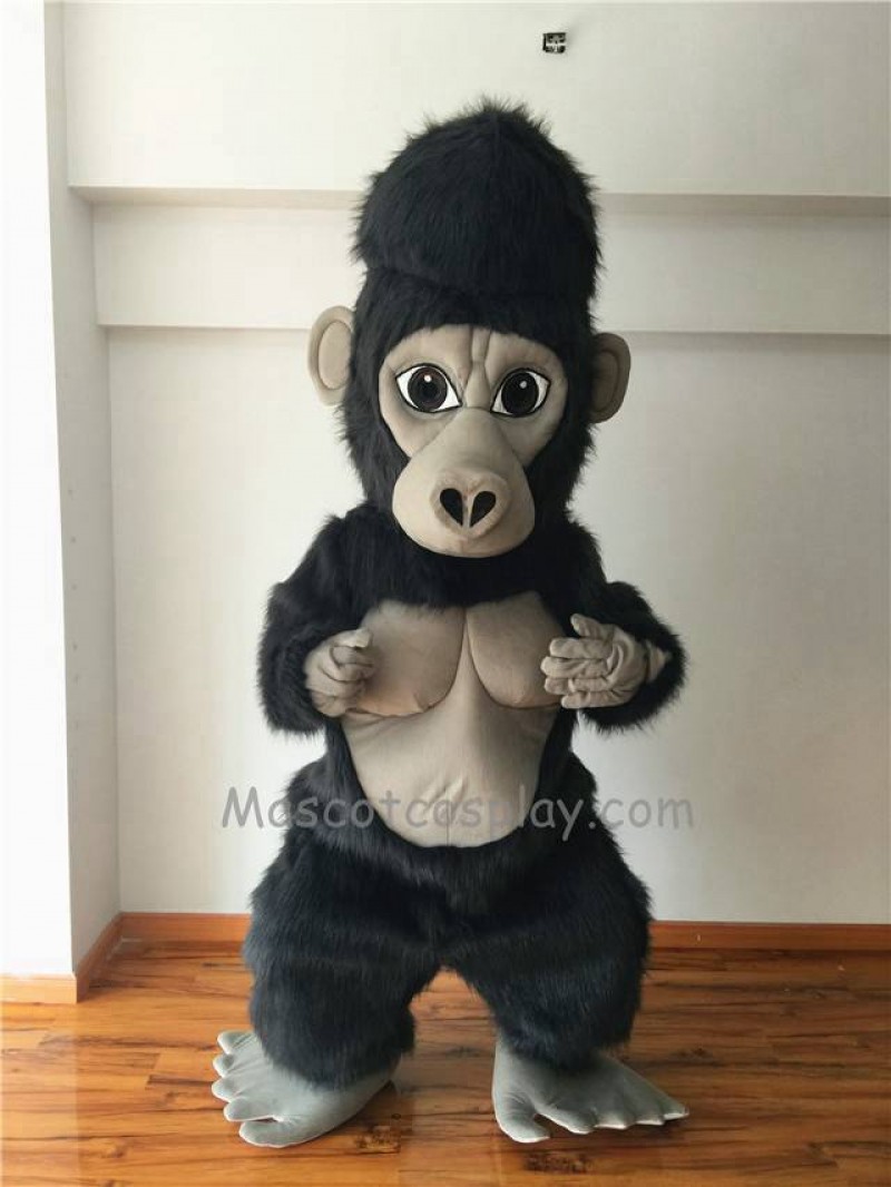 Cute Silverback Gorilla Mascot Costume