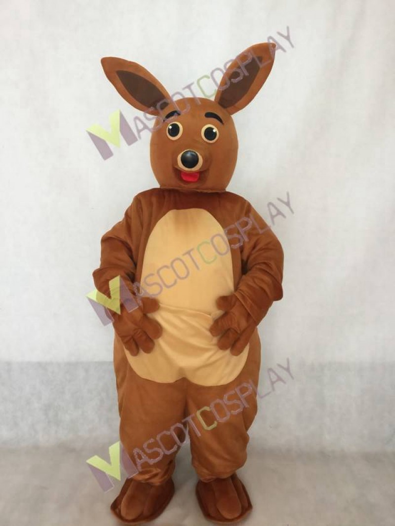 Cute Mamma Kangaroo Mascot Costume in White Belly