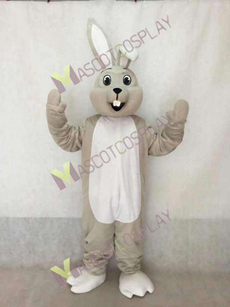 Happy Easter Gray Bunny Rabbit Mascot Costume