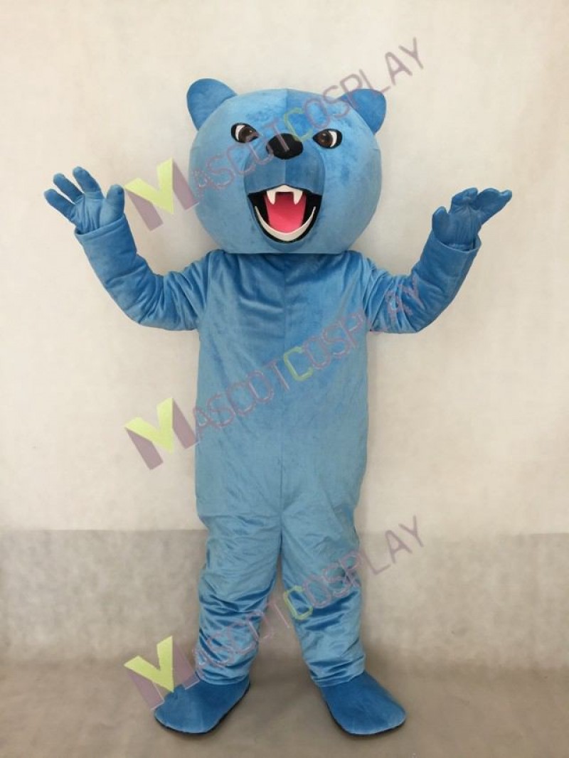 Custom Color Light Blue Fierce Grizzly Bear Mascot Costume