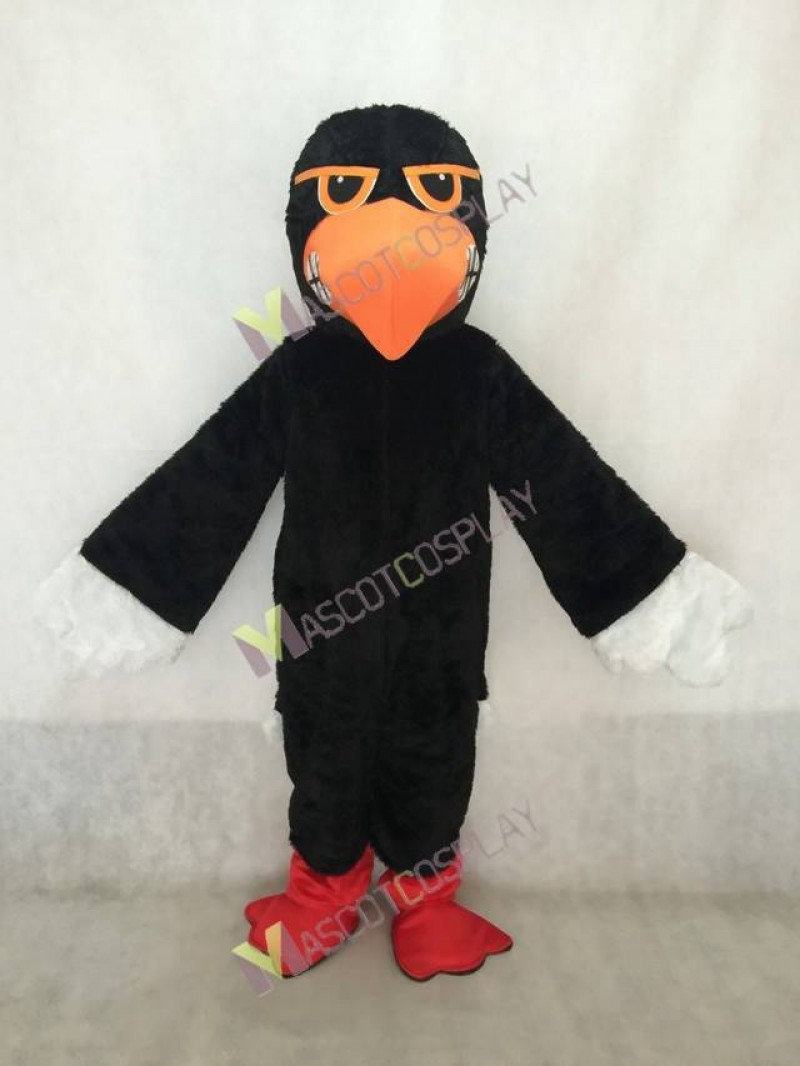 Black Fighting Hawk Mascot Costume