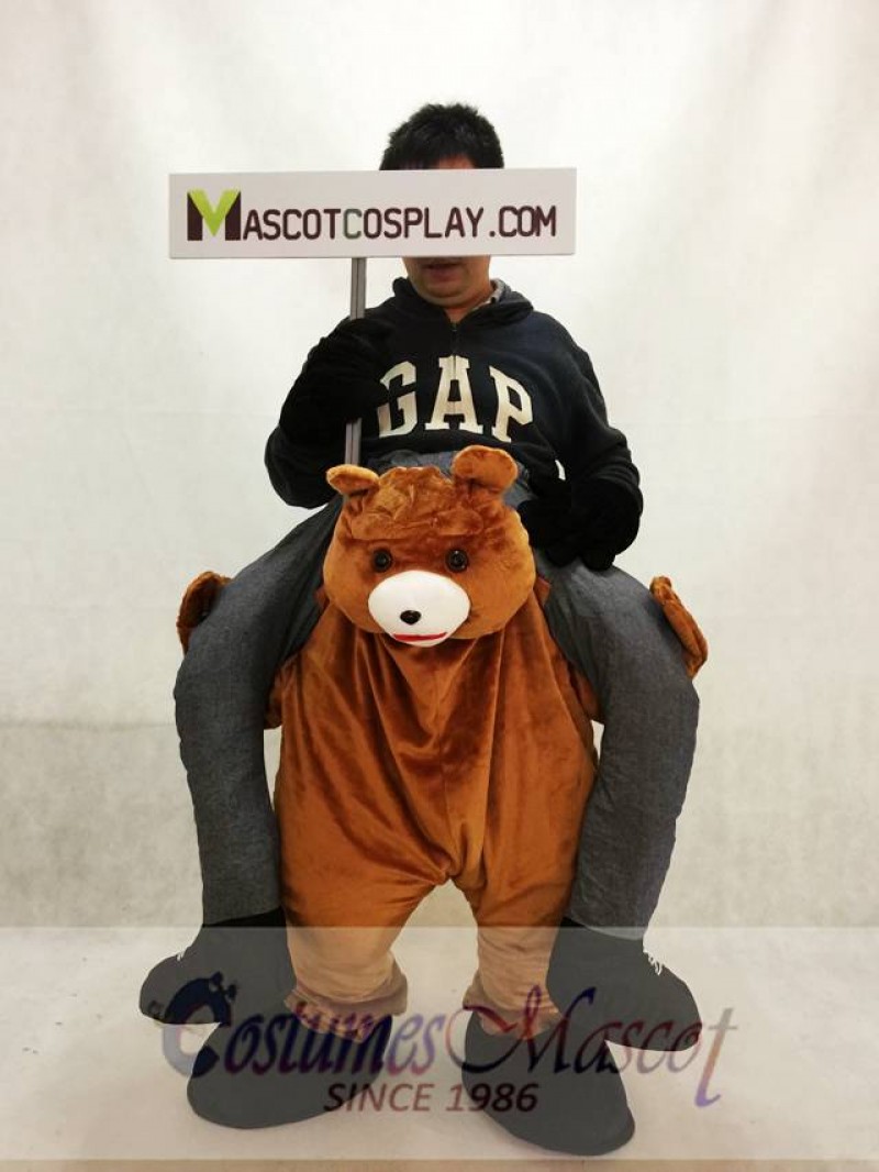 Ride on Me Teddy Bear Carry Me Piggyback Brown Bear Stuffed Stag Mascot Costume