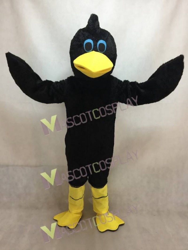 Black Hair Bird Plush Mascot Costume