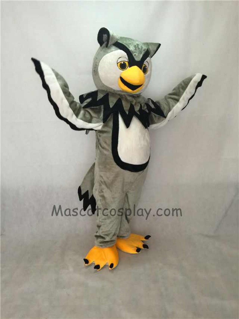 Cute Gray Cool Owl Mascot Costume