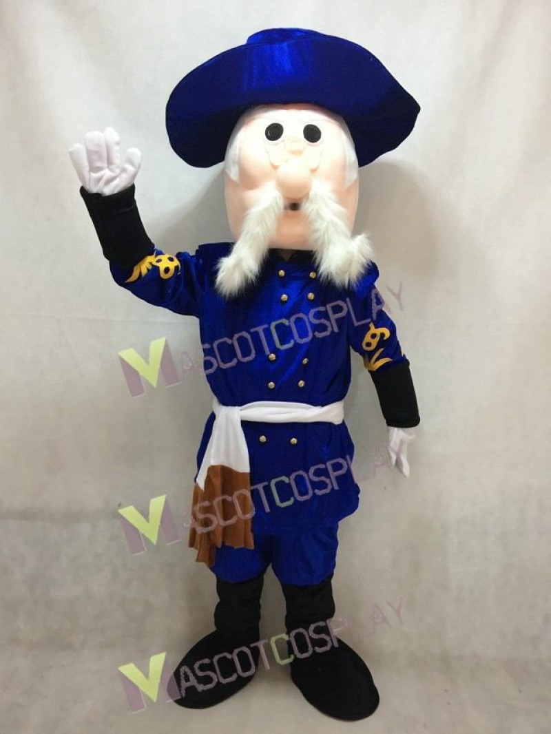 Rebel in Royal Blue Hat Mascot Costume