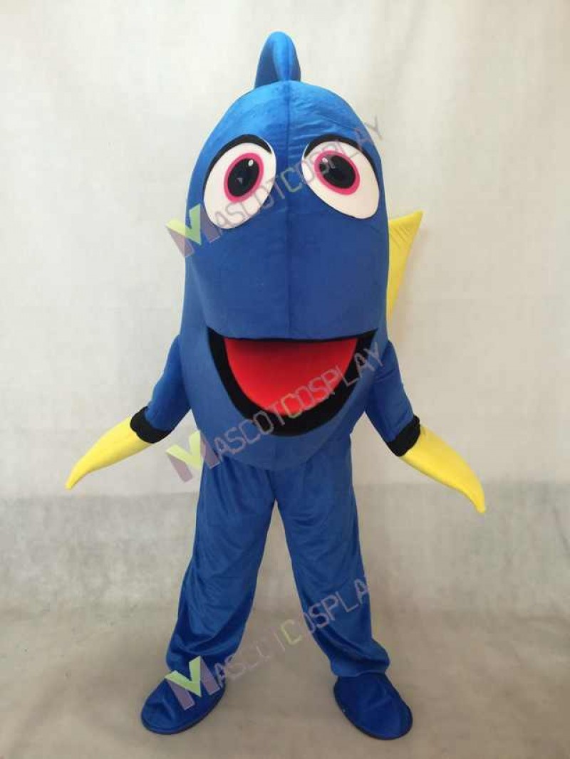 Blue Fish Mascot Costume Cartoon Character Halloween